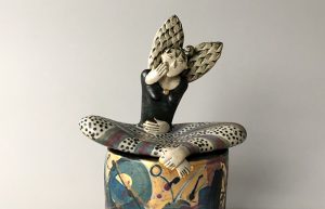 Giggle angel seated | Helen Martino Pottery | Cambridge Potter